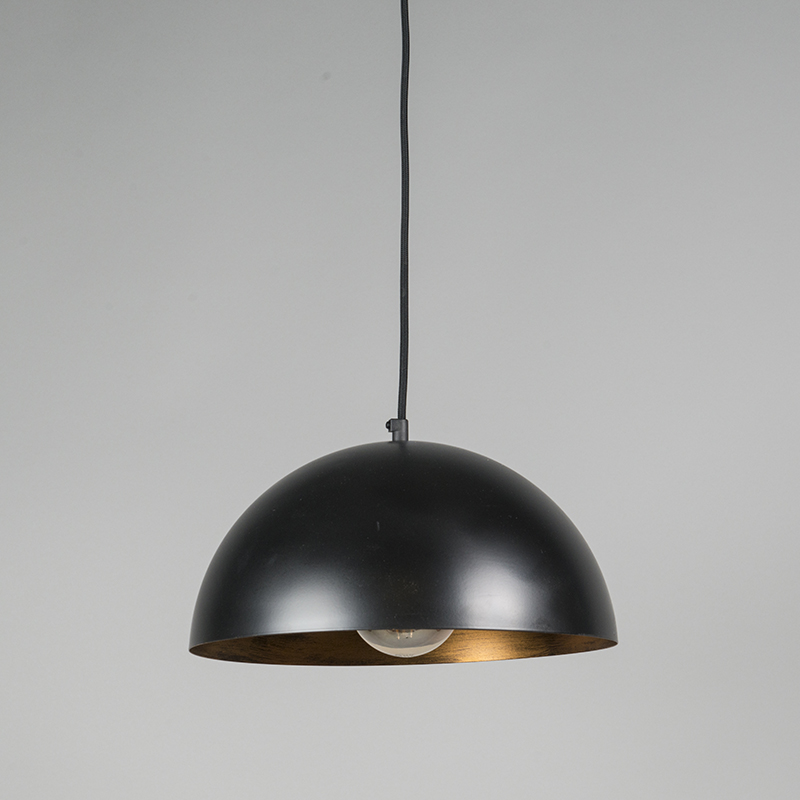 suspension industrielle noire avec or 35 cm - magna eco