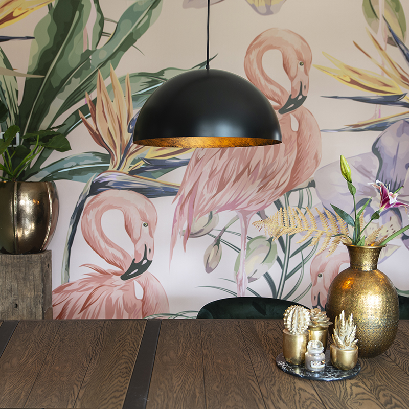 Industriële hanglamp zwart met goud 50 cm - Magna Eco Industriële hanglamp zwart met goud 50 cm - Magna Eco