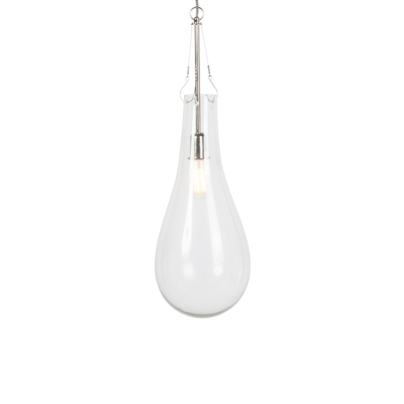 Design Pendelleuchte Glas mit Nickel - Nehru Design Pendelleuchte Glas mit Nickel - Nehru