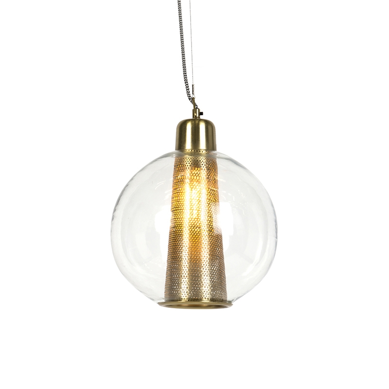 Runde Design-Pendelleuchte Glas mit Messing - Kandla Runde Design-Pendelleuchte Glas mit Messing - Kandla