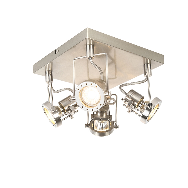Priemyselné bodové svetlo oceľové 4-žiarovkové otočné a naklápateľné - Suplux