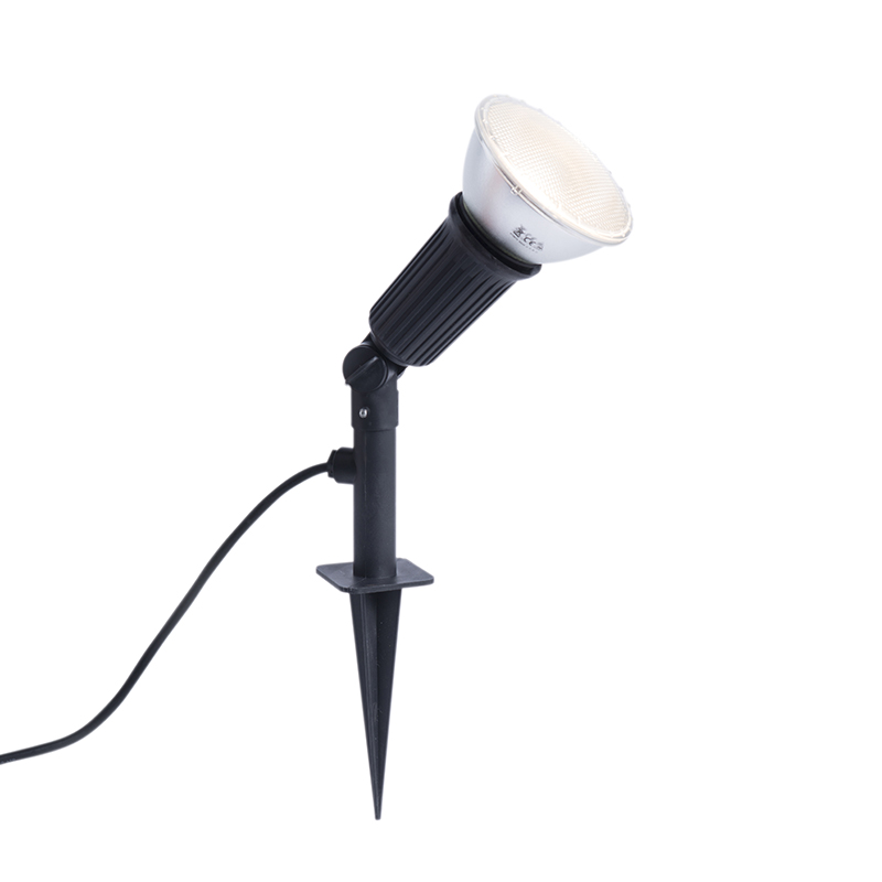 Čierne sklopné bodové svetlo vrátane LED žiarovky E27 IP44 - Bonk