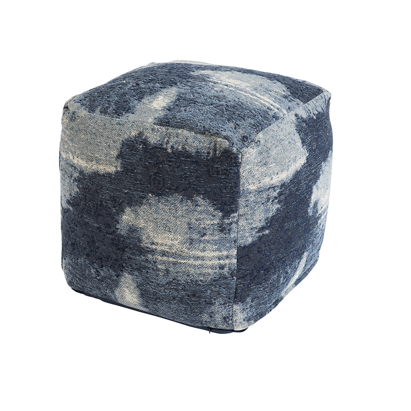 QAZQA Vintage vierkant poefje blauw 45 x 45 x 45cm - Puri