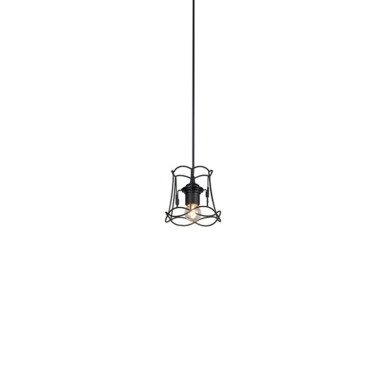 Lampă suspendată retro neagră 15 cm - Granny Frame