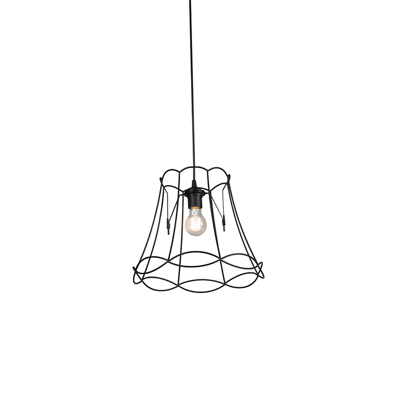 Retro závesné svietidlo čierne 35 cm - Granny Frame