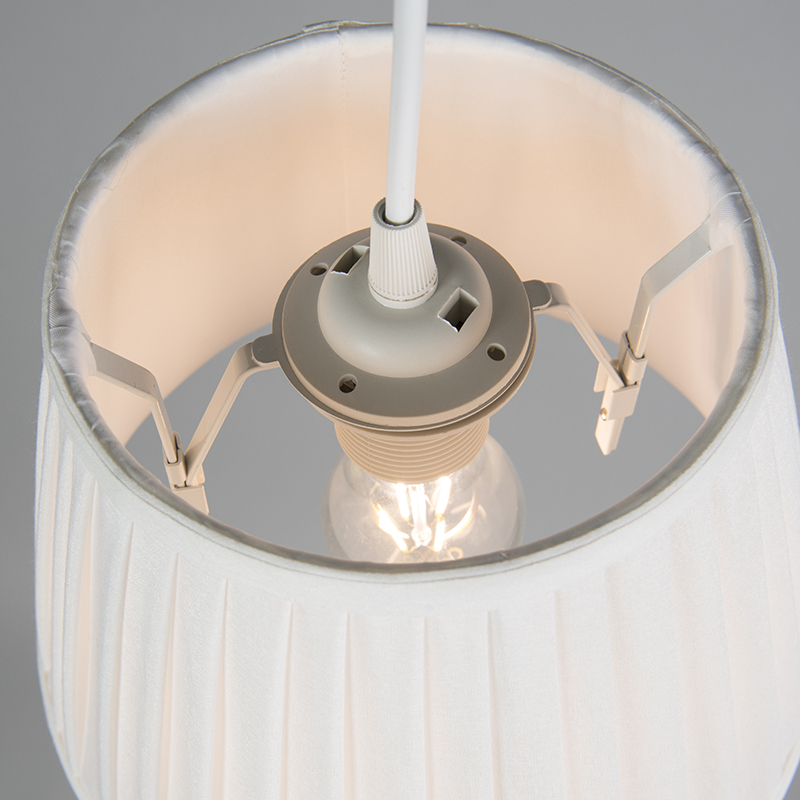 lampe suspendue rétro crème 25 cm - plissée