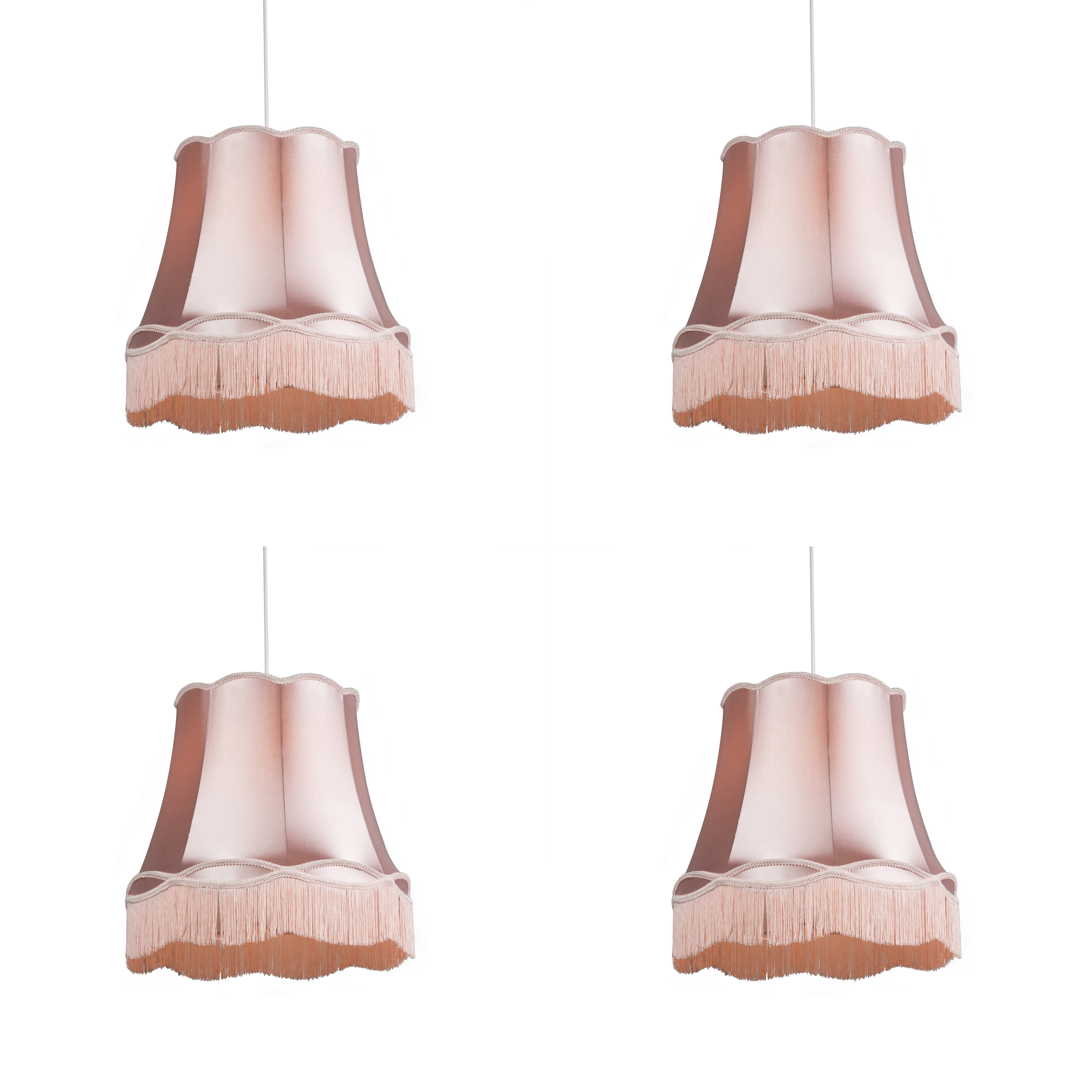 Sada 4 retro závesných svietidiel ružová 45 cm - Granny