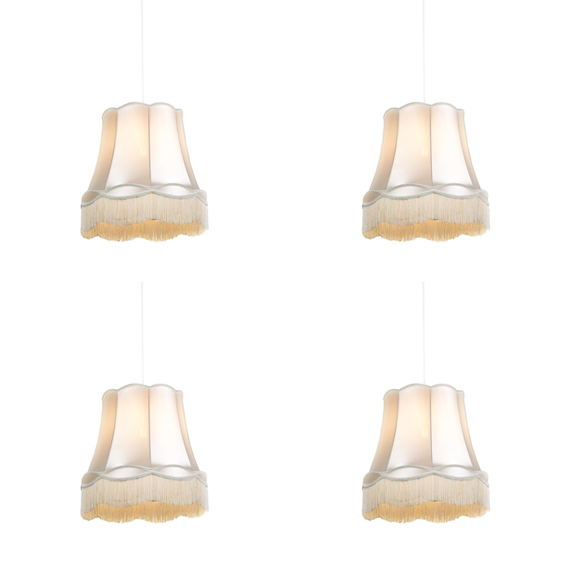 Sada 4 retro závesných žiaroviek krémová 45 cm - Granny