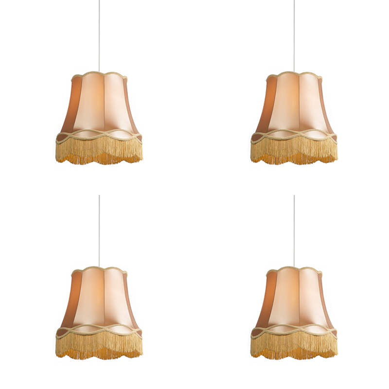 Sada 4 retro závesných žiaroviek zlatá 45 cm - Granny