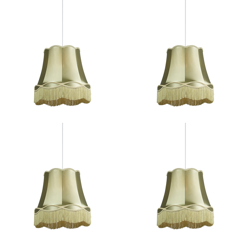 Sada 4 retro závesných lámp zelenej farby 45 cm - Granny