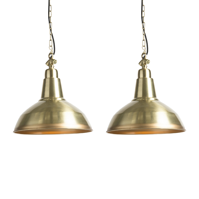 Sada 2 závesných žiaroviek art deco zlatá / mosadz - veľká Goliáš