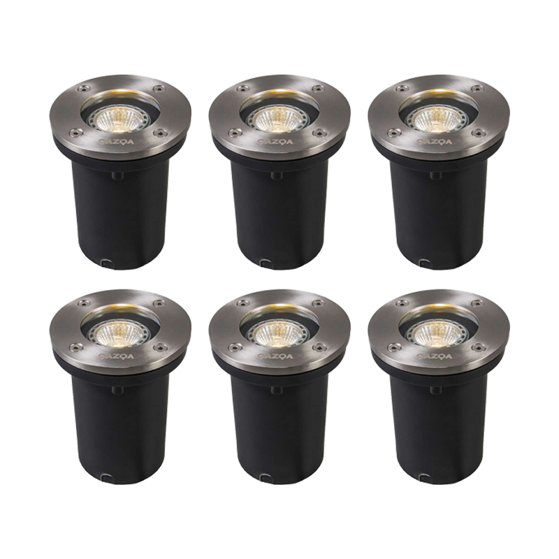 Sada 6 vonkajších brúsených škvŕn z ocele IP65 - Basic Round