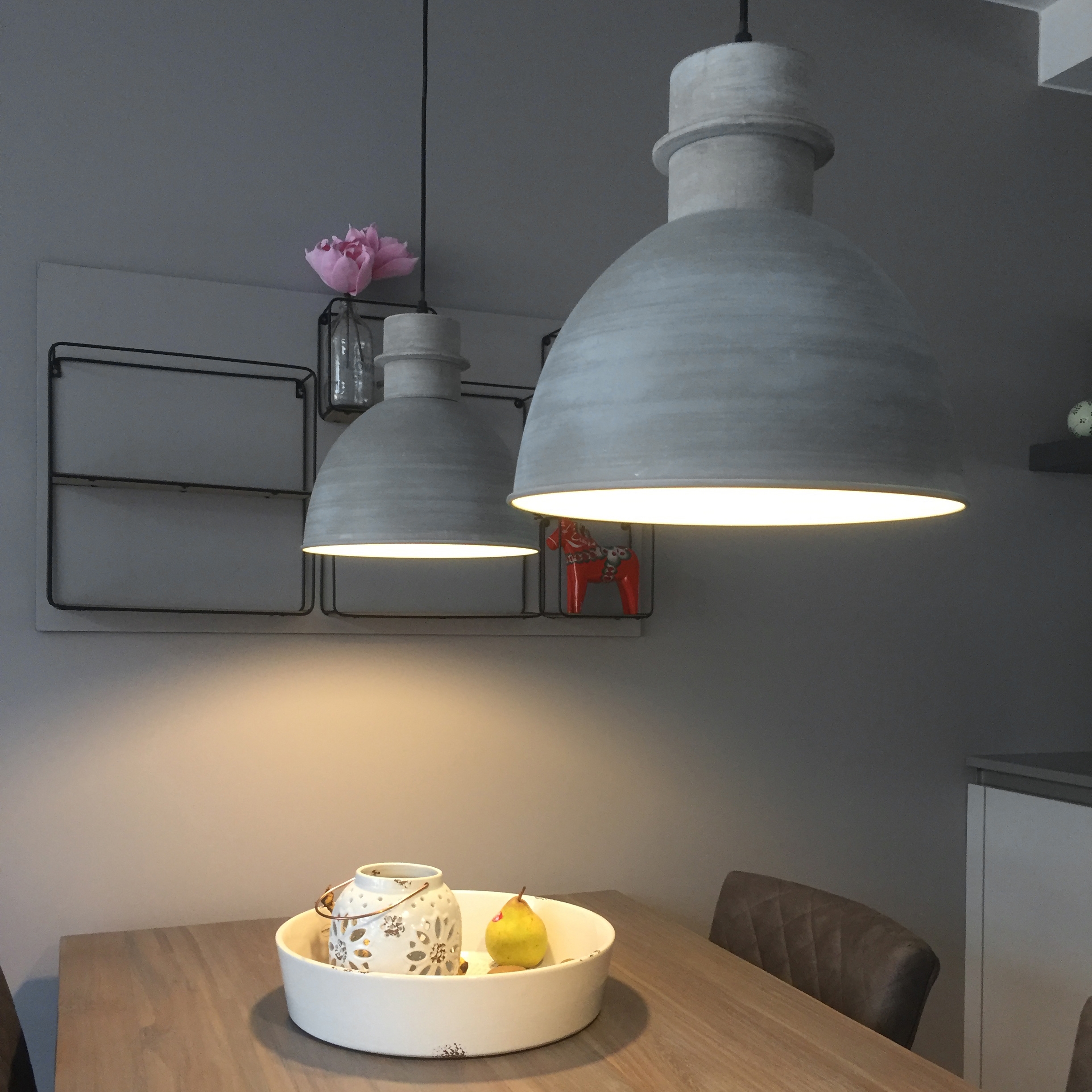 Set van 2 landelijke hanglampen grijs - Dory Set van 2 landelijke hanglampen grijs - Dory