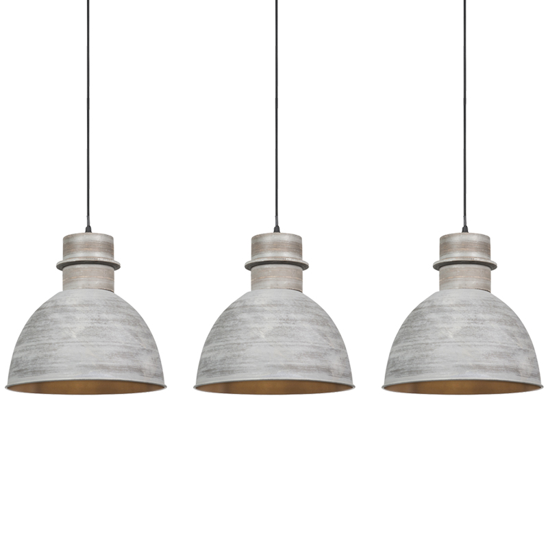 Set van 3 landelijke hanglampen grijs - Dory
