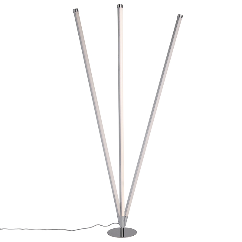 lot de 2 lampadaires modernes led chrome - line-up
