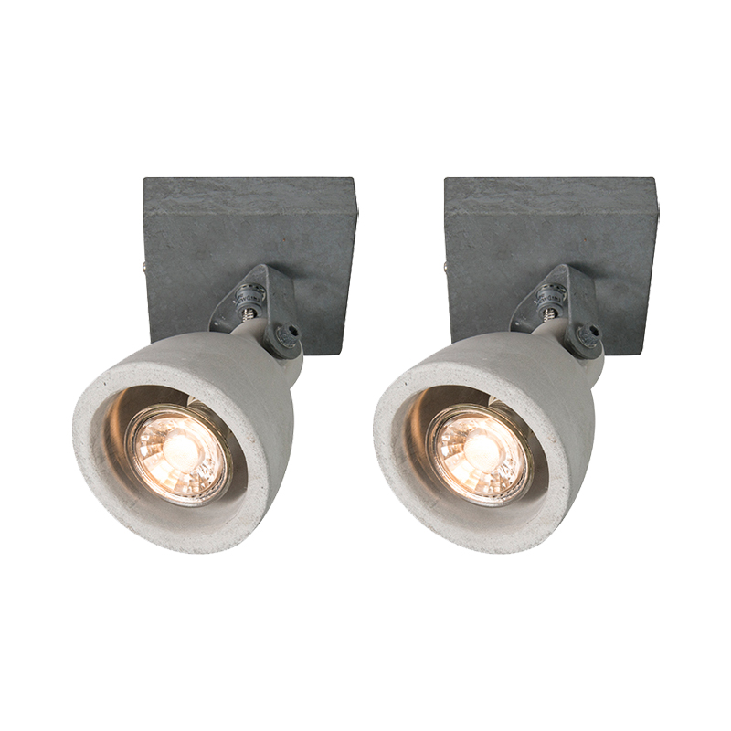 Sada 2 priemyselných reflektorov sivý betón 1-svetlo - Creto