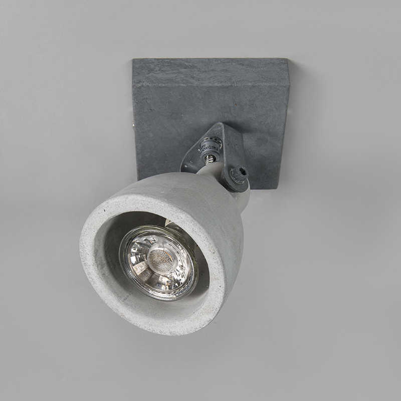 Set of 4 Industrial Spotlights Grey Concrete 1-Light - Creto