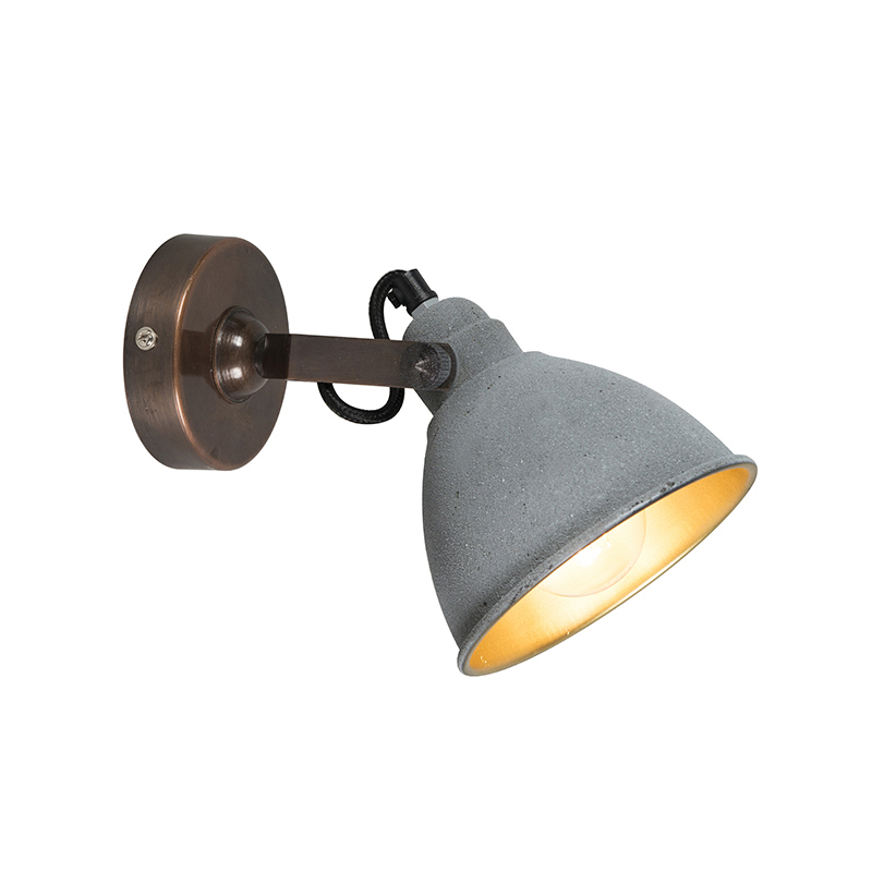 Suite de 2 appliques industrielles grises avec bronze - Liko
