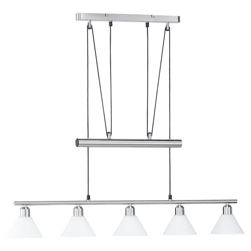 Moderne langwerpige hanglamp staal - Stamina Moderne langwerpige hanglamp staal - Stamina