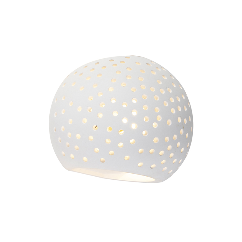 Vägglampa ’Blur’ Retro vit/gips – Passande för LED / Inomhus