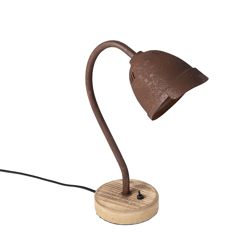 QAZQA Rustik bordslampa rostbrun – Rax