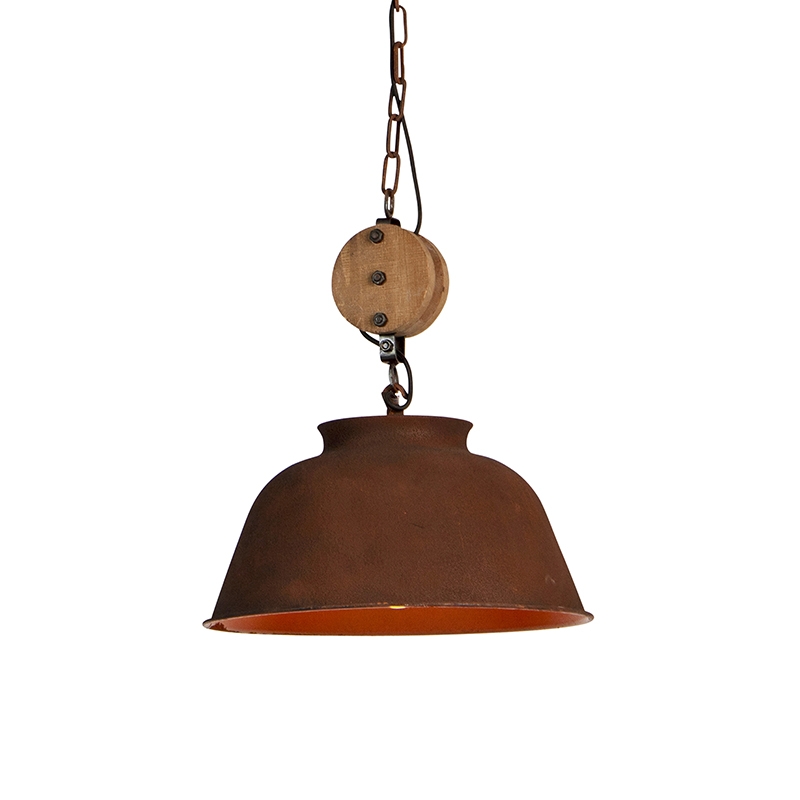 Priemyselné závesné svietidlo rust - Bax