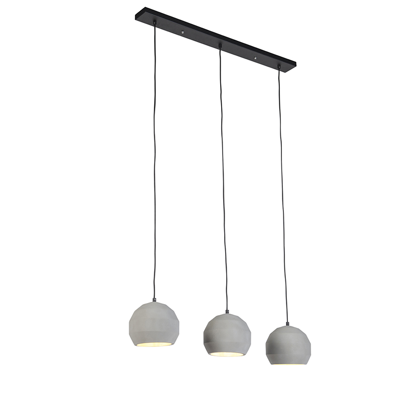 Industrile hanglamp beton 3-lichts - Ruzzo