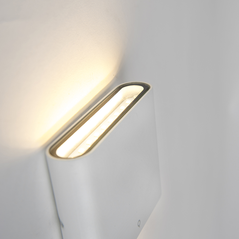 applique d'extérieur moderne blanche 11,5 cm avec led - batt