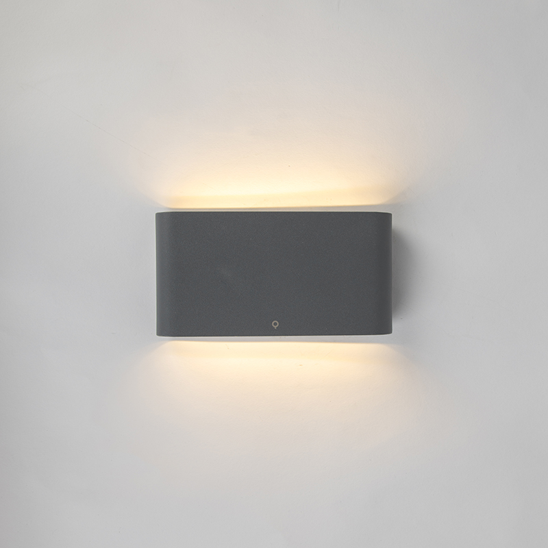 applique d'extérieur gris foncé 17,5 cm avec led ip65 - batt