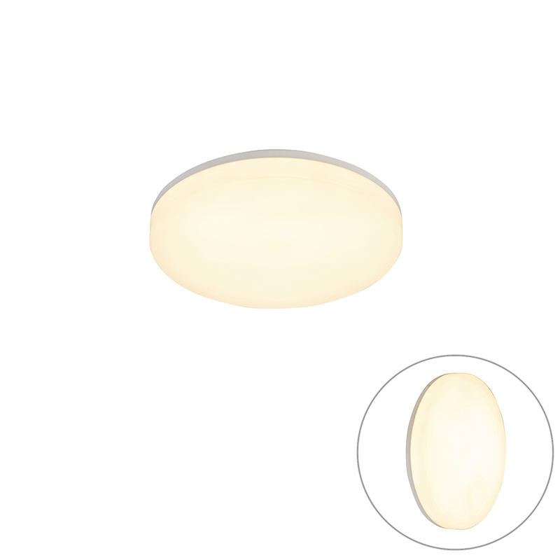 QAZQA Plafondlamp wit incl. LED en bewegingsmelder - Plater