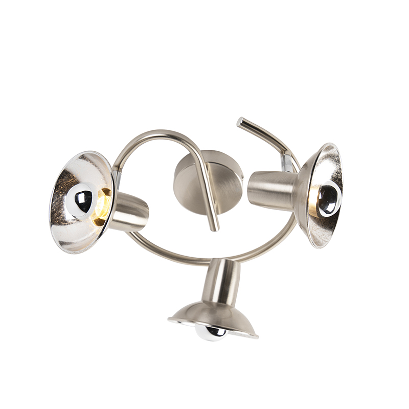 Design plafondspot zilver rond 3-lichts - Avril