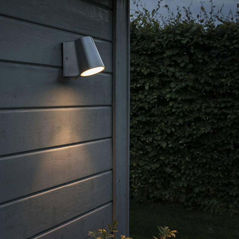 Qazqa hortus - LED Eclairage exterieur avec detecteur de mouvement Moderne  - 1 lumière - Ø 215 mm - Noir - Moderne - Éclairage intérieur