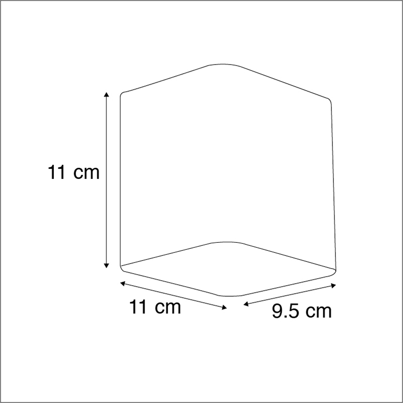 applique moderne gris foncé avec led ip54 carré - evi