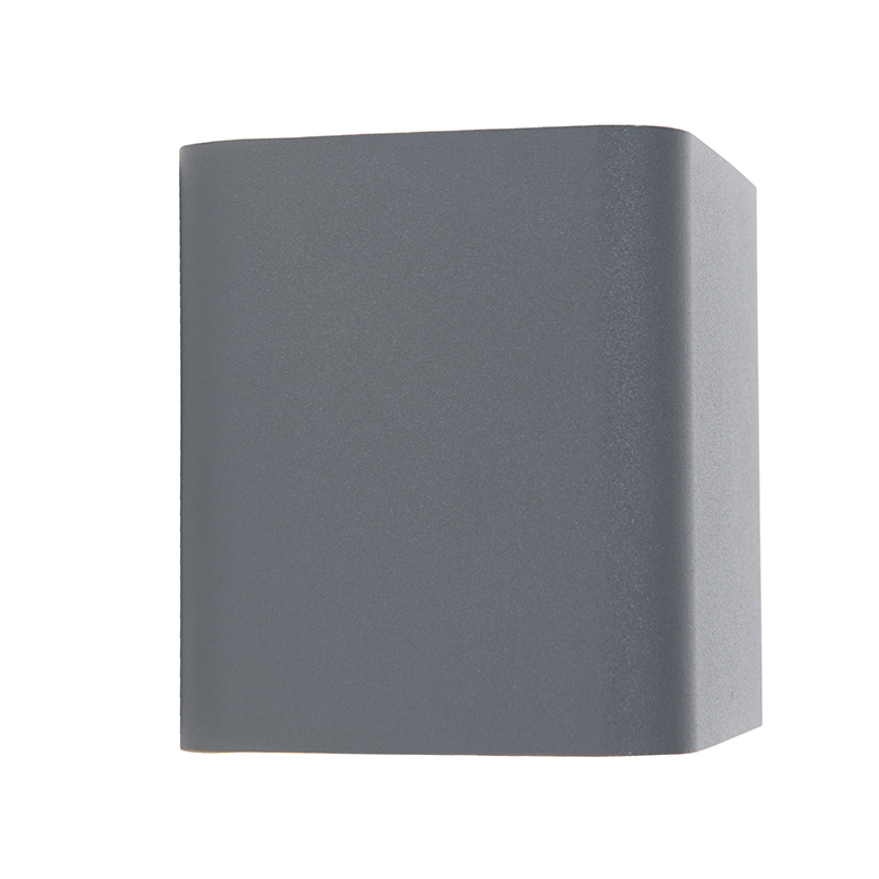 applique moderne gris foncé avec led ip54 carré - evi