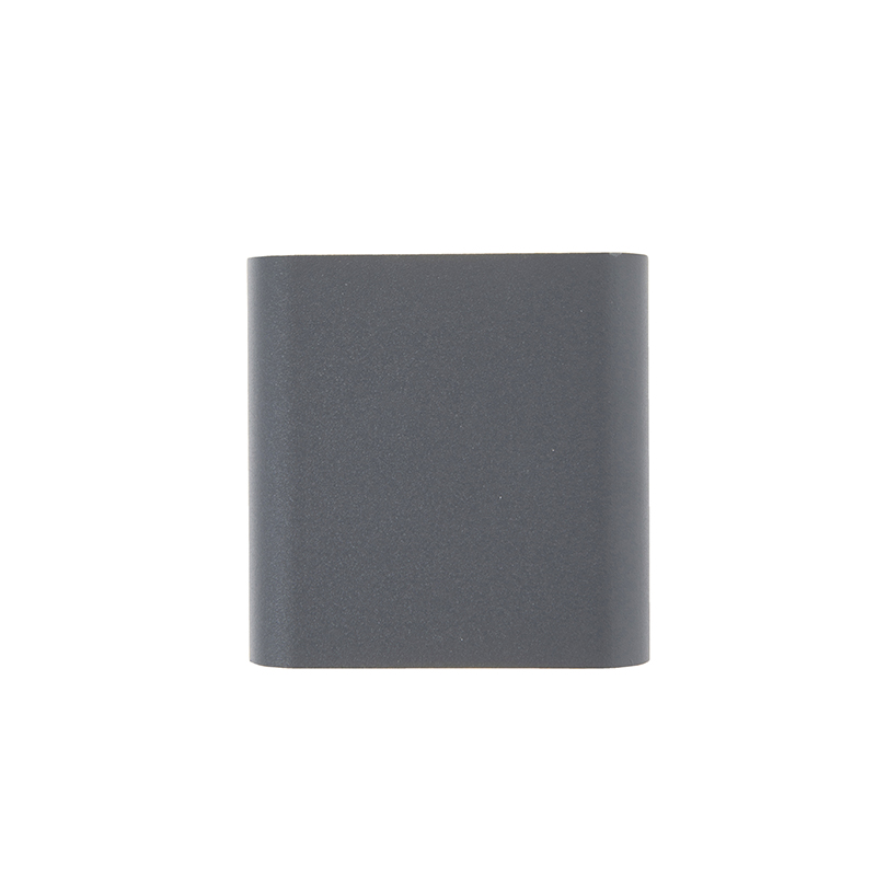 applique moderne gris foncé avec led ip54 carré - evi