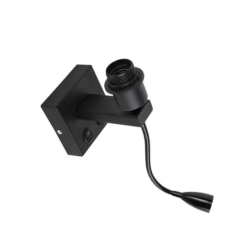 Modern Wall Light Black with Flexible Arm - Brescia Combi