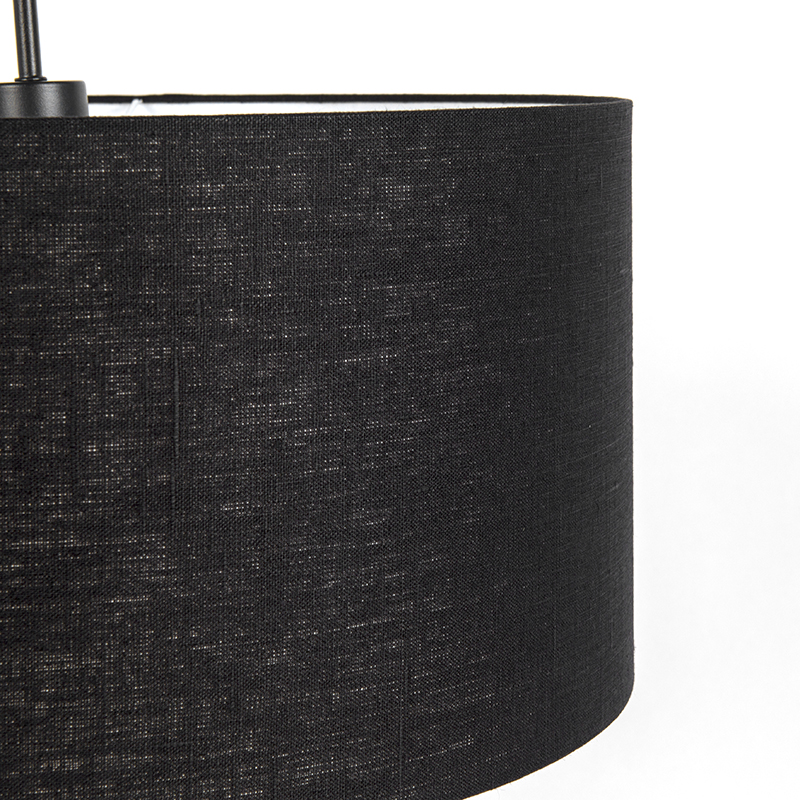 Lámpara colgante moderna negra con pantalla negra 50 cm - Combi 1