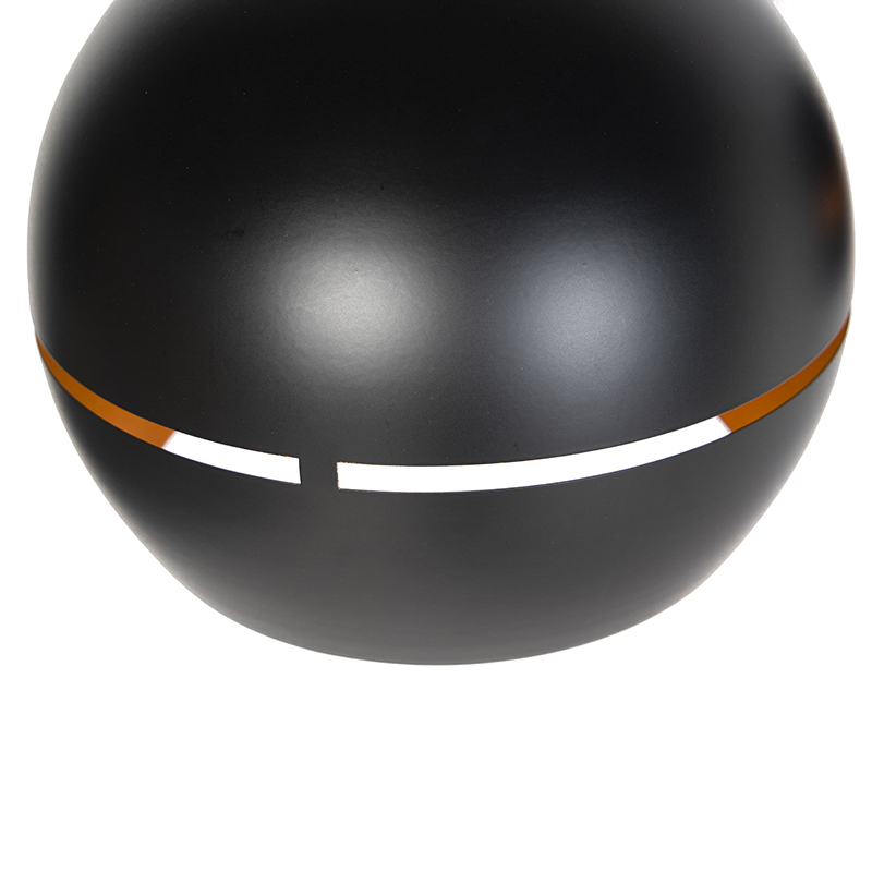 Lámpara colgante de diseño negra con interior dorado 3 luces - Buell