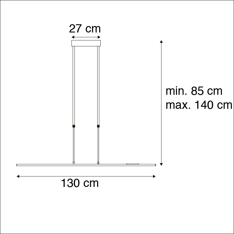 Moderne Hängelampe schwarz inkl. LED Dimmbar - Bold