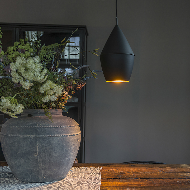 Moderne hanglamp zwart met goud - Depeche-Jacob Moderne hanglamp zwart met goud - Depeche-Jacob