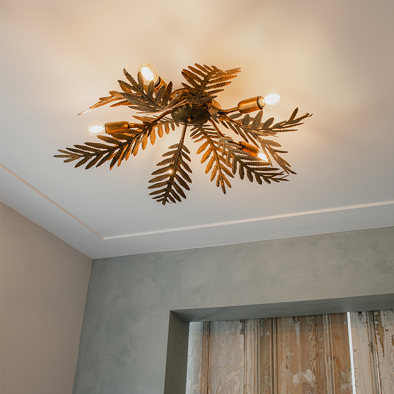 Vintage plafondlamp 5-lichts goud - Botanica Vintage plafondlamp 5-lichts goud - Botanica
