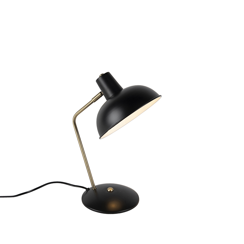 Lampe de table rétro noir avec bronze - Milou