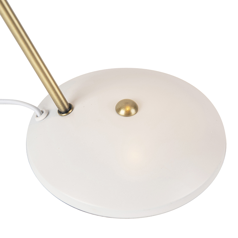 lampe de table rétro blanc avec bronze - milou