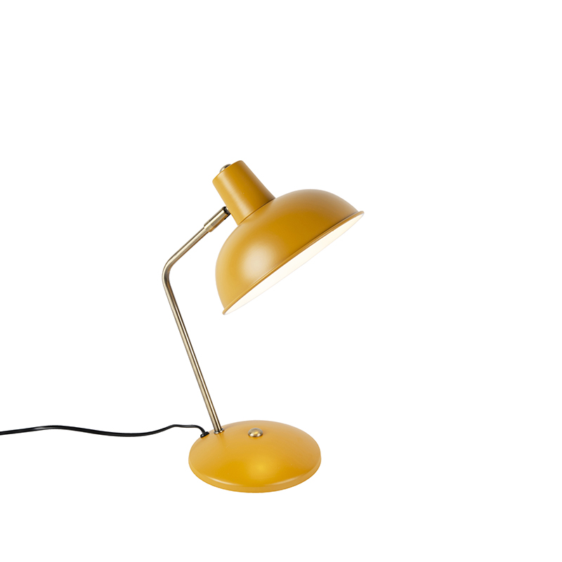 Lampe de table rétro jaune avec bronze - Milou
