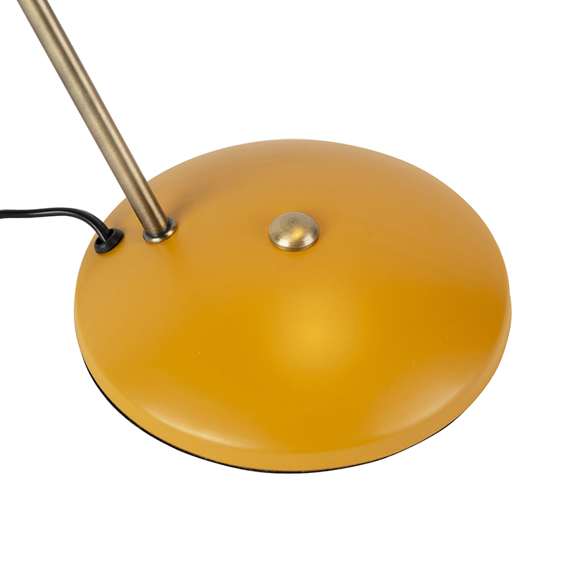 lampe de table rétro jaune avec bronze - milou