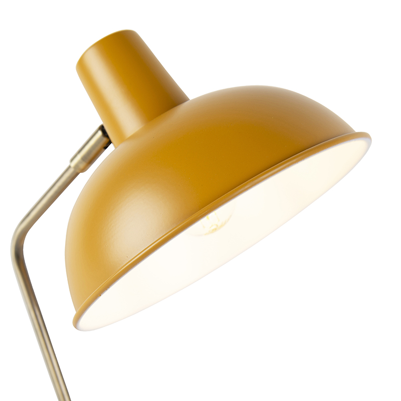 lampe de table rétro jaune avec bronze - milou