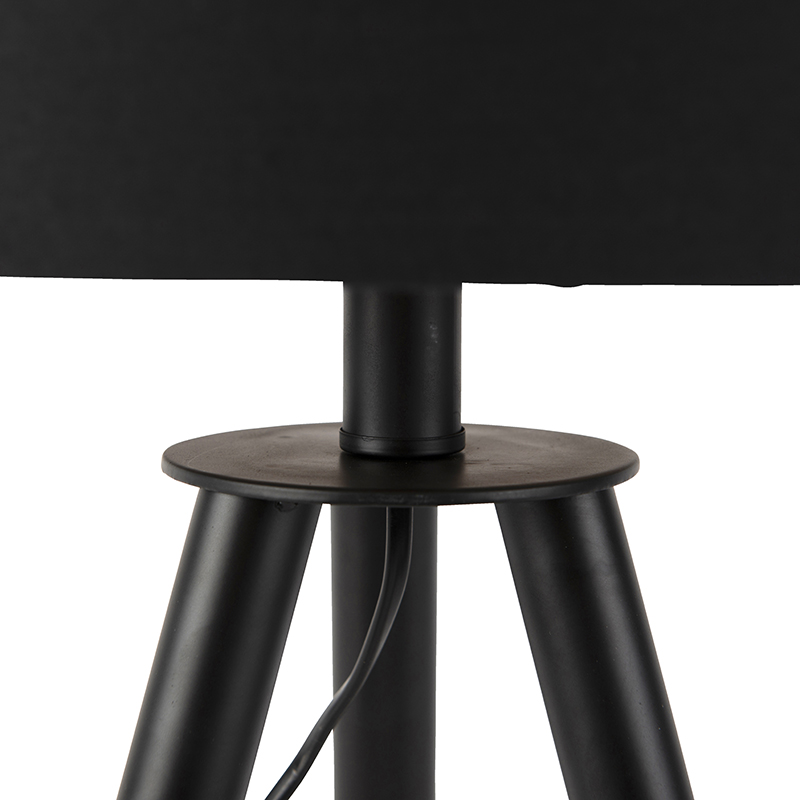 Set di lampada da tavolo e da terra con paralume nero - Pip