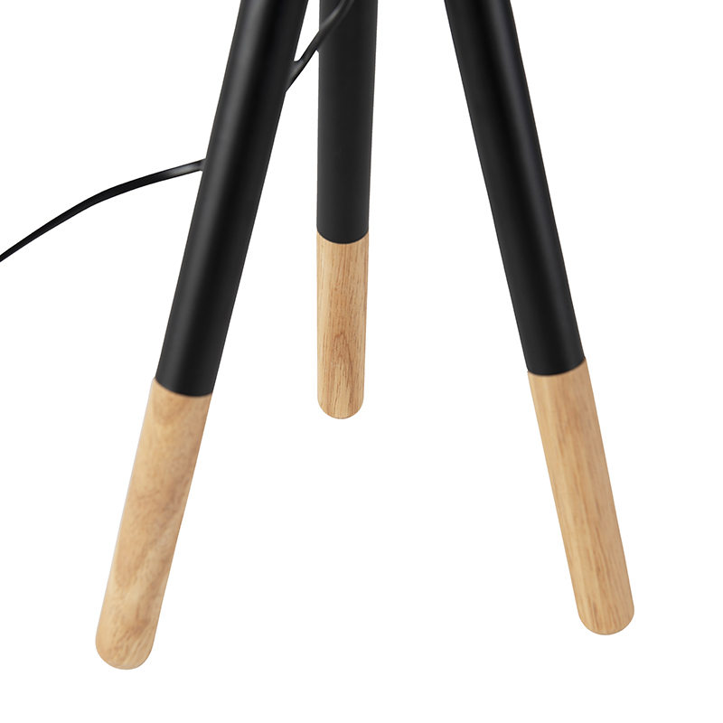 Set di lampada da tavolo e da terra con paralume nero - Pip