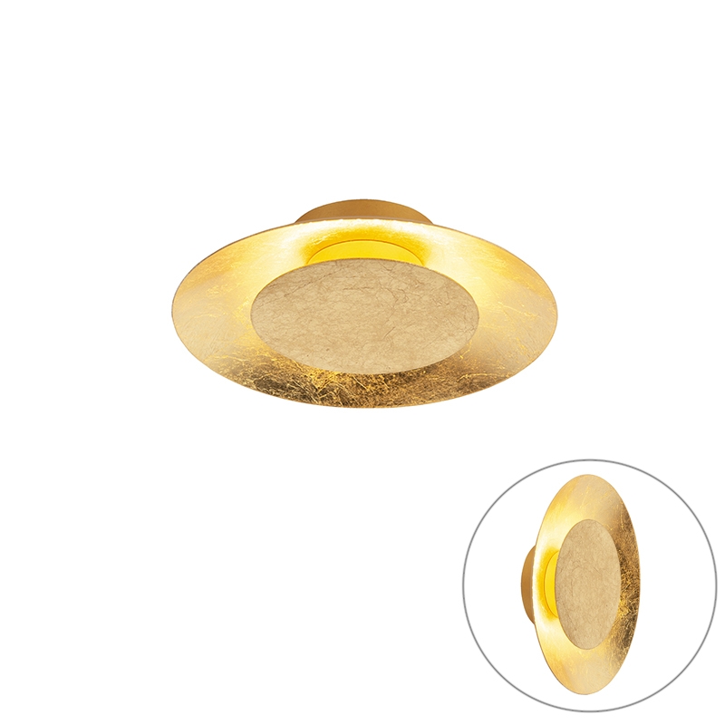 Image of Plafoniera Art Déco oro / ottone con LED - SUN