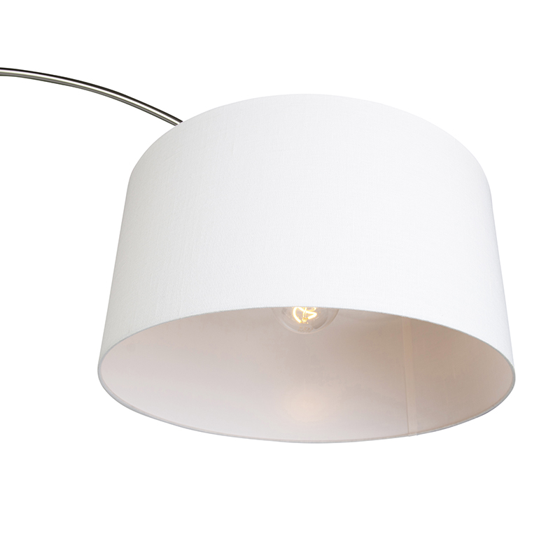 Lampe arche moderne en acier avec abat-jour 50/50/25 blanc réglable